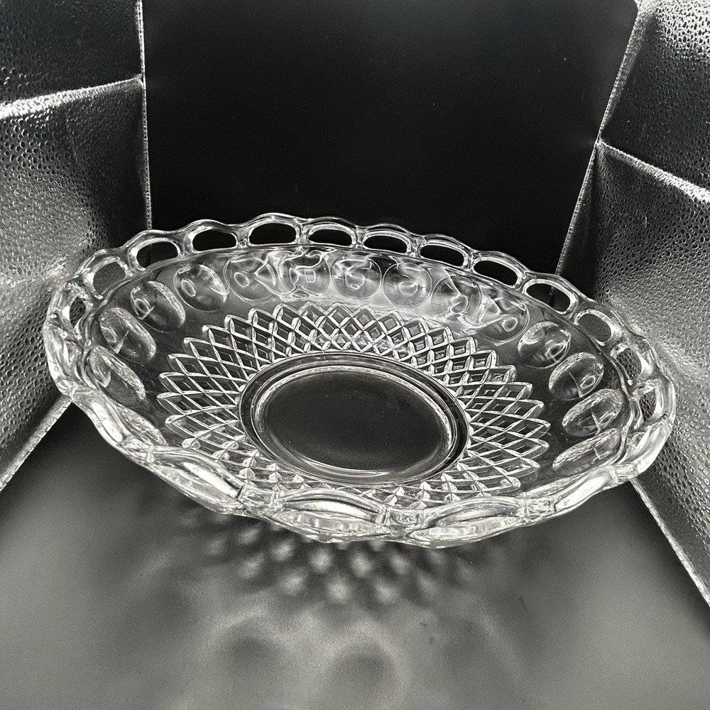 Vintage Imperial Lace Clear Large Depression Glass Serving Bowl